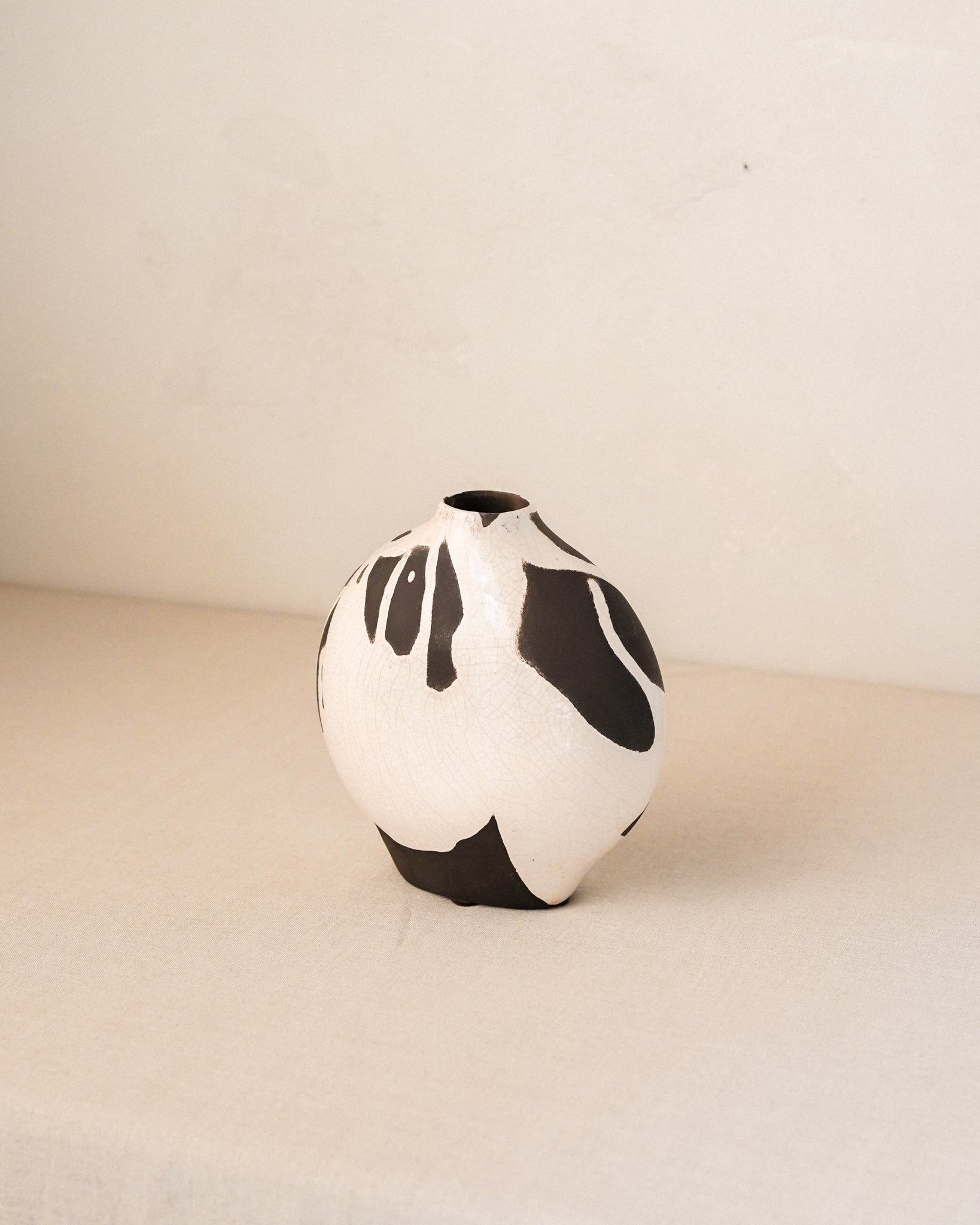 Black and White Raku Vase