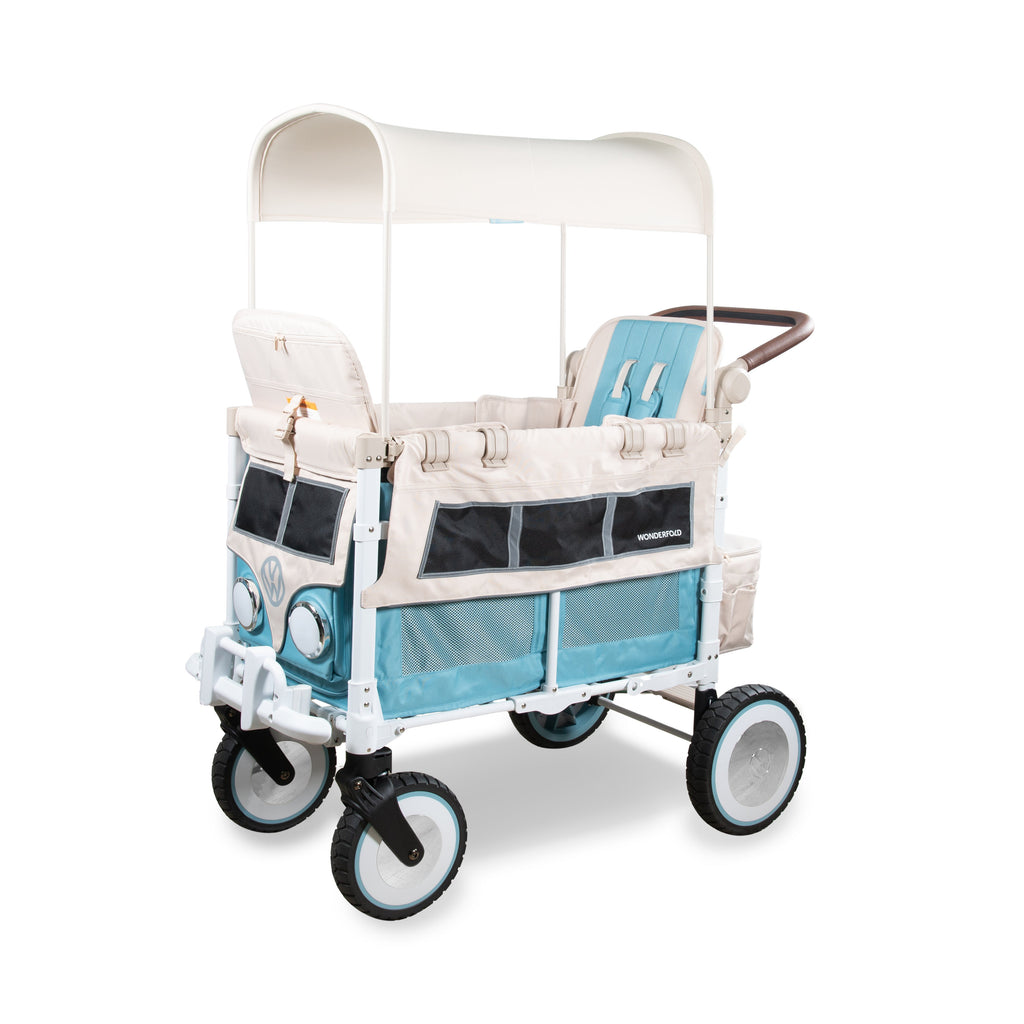 WonderFold VW2 Double Stroller Wagon in Bondi Blue