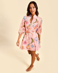 Valencia Mini Dress in Seashell Symphony