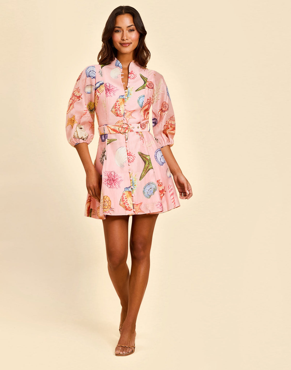 Valencia Mini Dress in Seashell Symphony