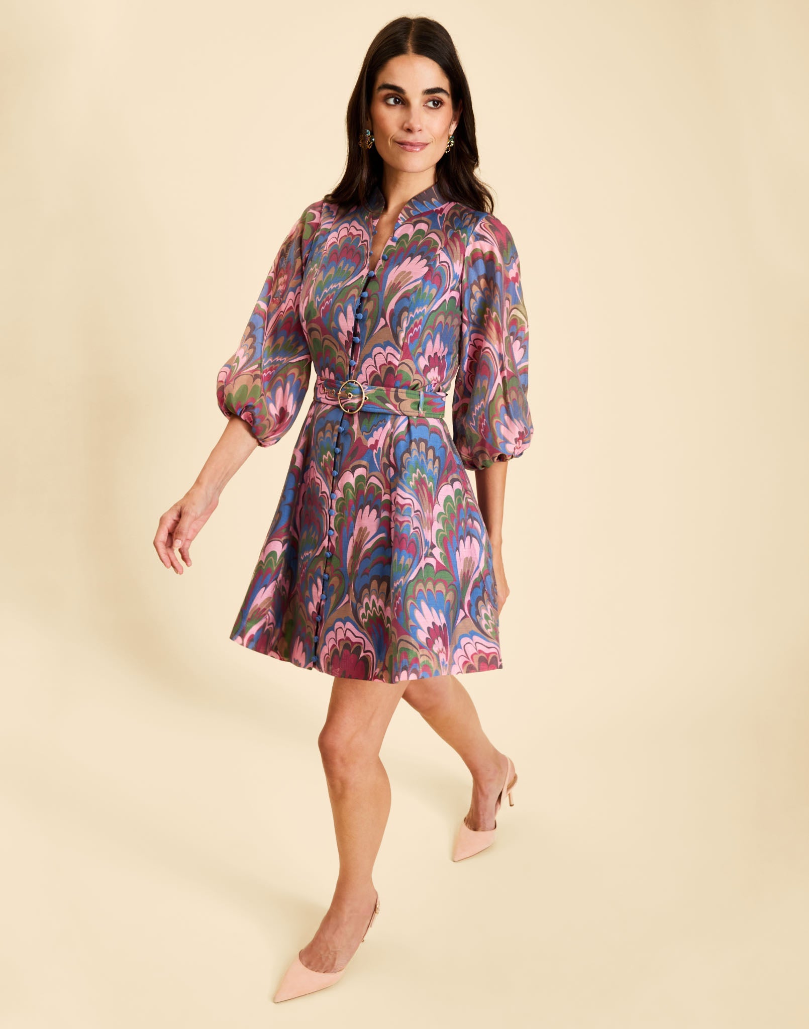 Valencia Mini Dress in Twilight Marble