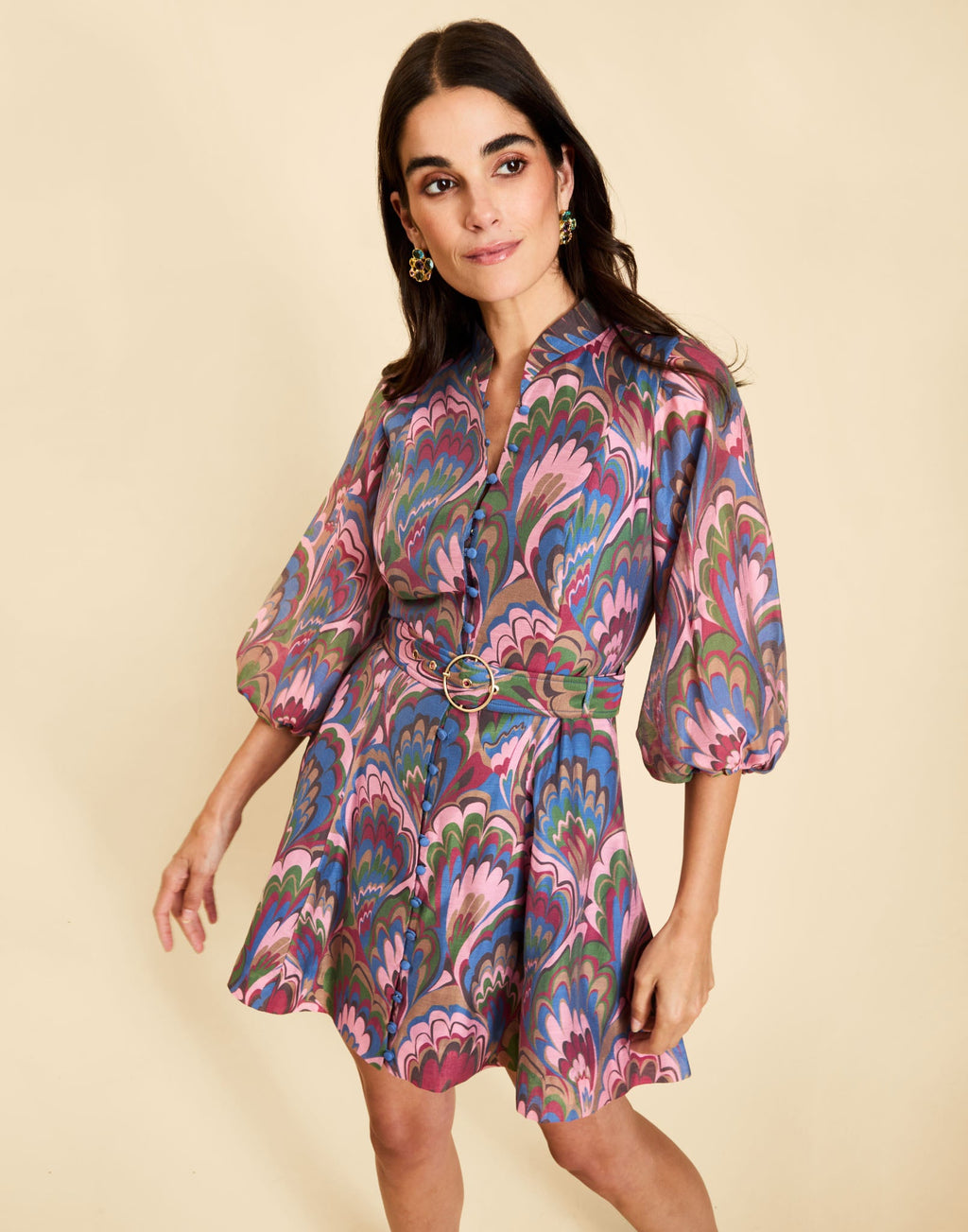 Valencia Mini Dress in Twilight Marble
