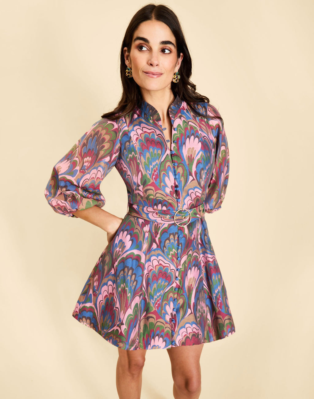 Valencia Mini Dress in Twilight Marble
