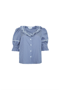 The Valene Blouse in Checkmate Navy. 