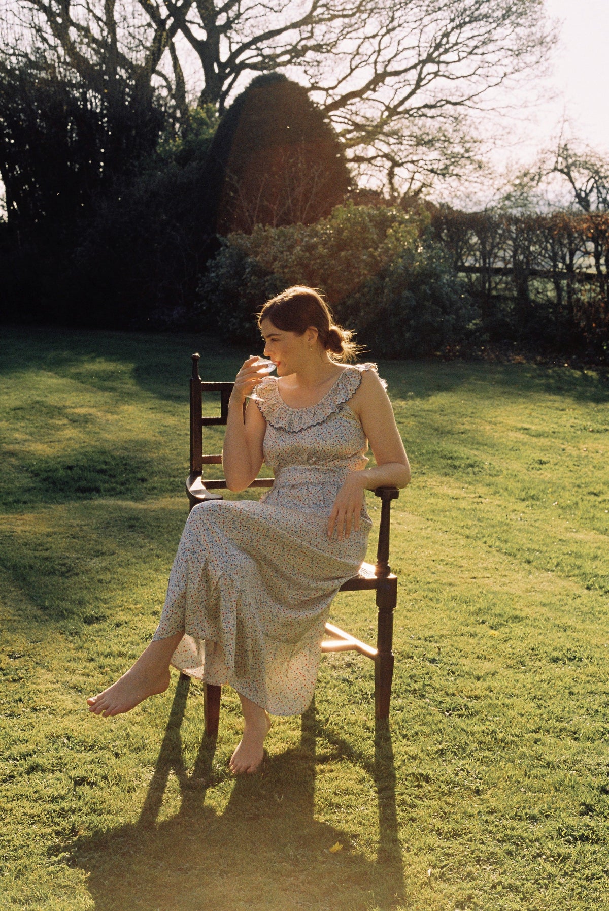 Valentia Silk Nightdress in Meadow