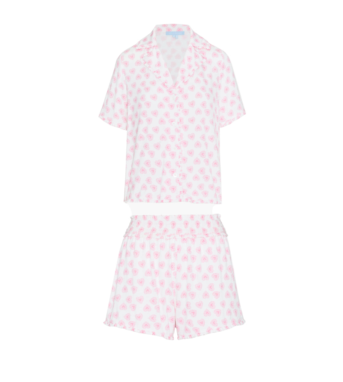 The Paige Pajama Set in Doily Heart Pink