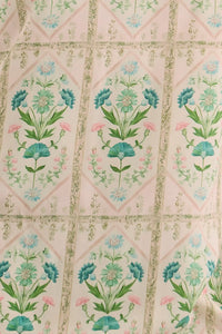 Close up of the Valerie Dress in Pink Trellis.