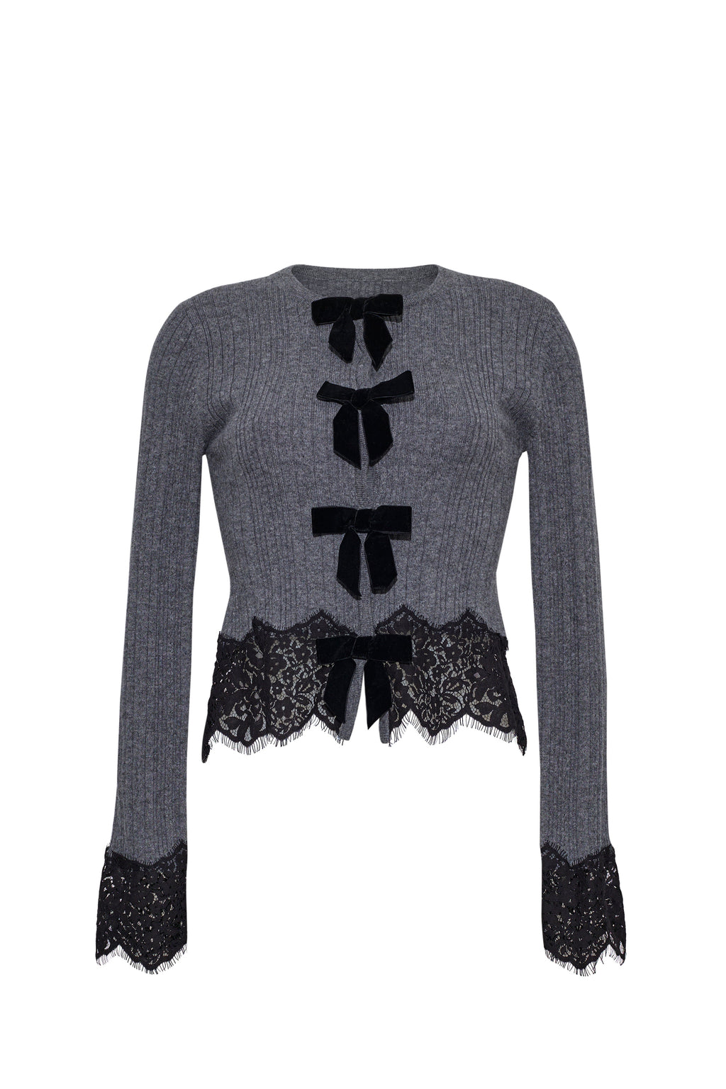 Veda Lace Cardigan in Grey Heather