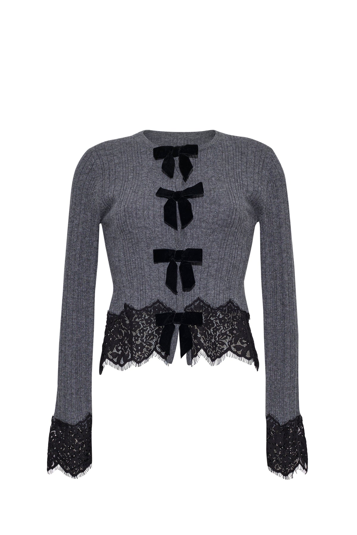Veda Lace Cardigan in Grey Heather