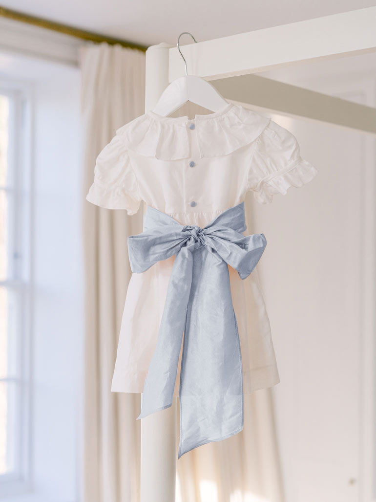 Vega Ceremony Girl Silk Sash in Light Blue