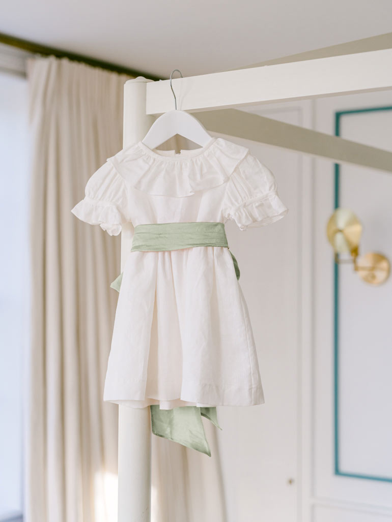 Vega Ceremony Girl Silk Sash in Sage Green