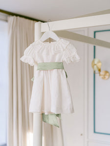 Vega Ceremony Girl Silk Sash in Sage Green