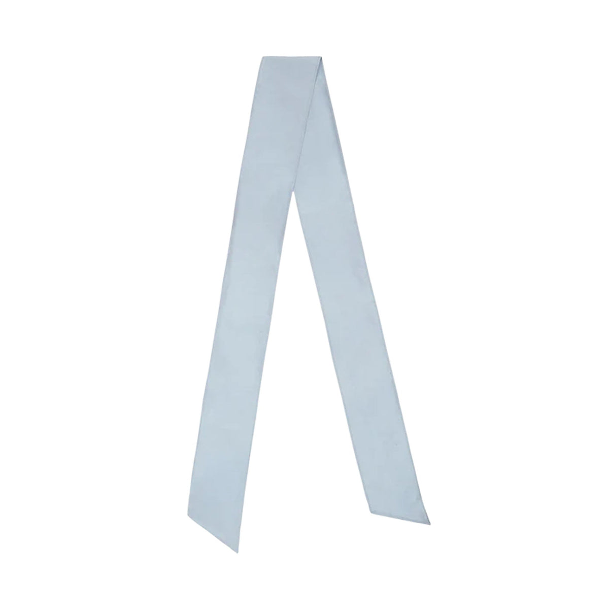 Front view of the Vega Ceremony Girl Silk Sash in light blue showcasing its 100% silk fabric against a white background