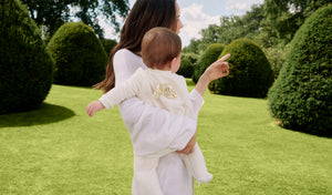 Velour Angel Wing Sleepsuit in Gold & Cream