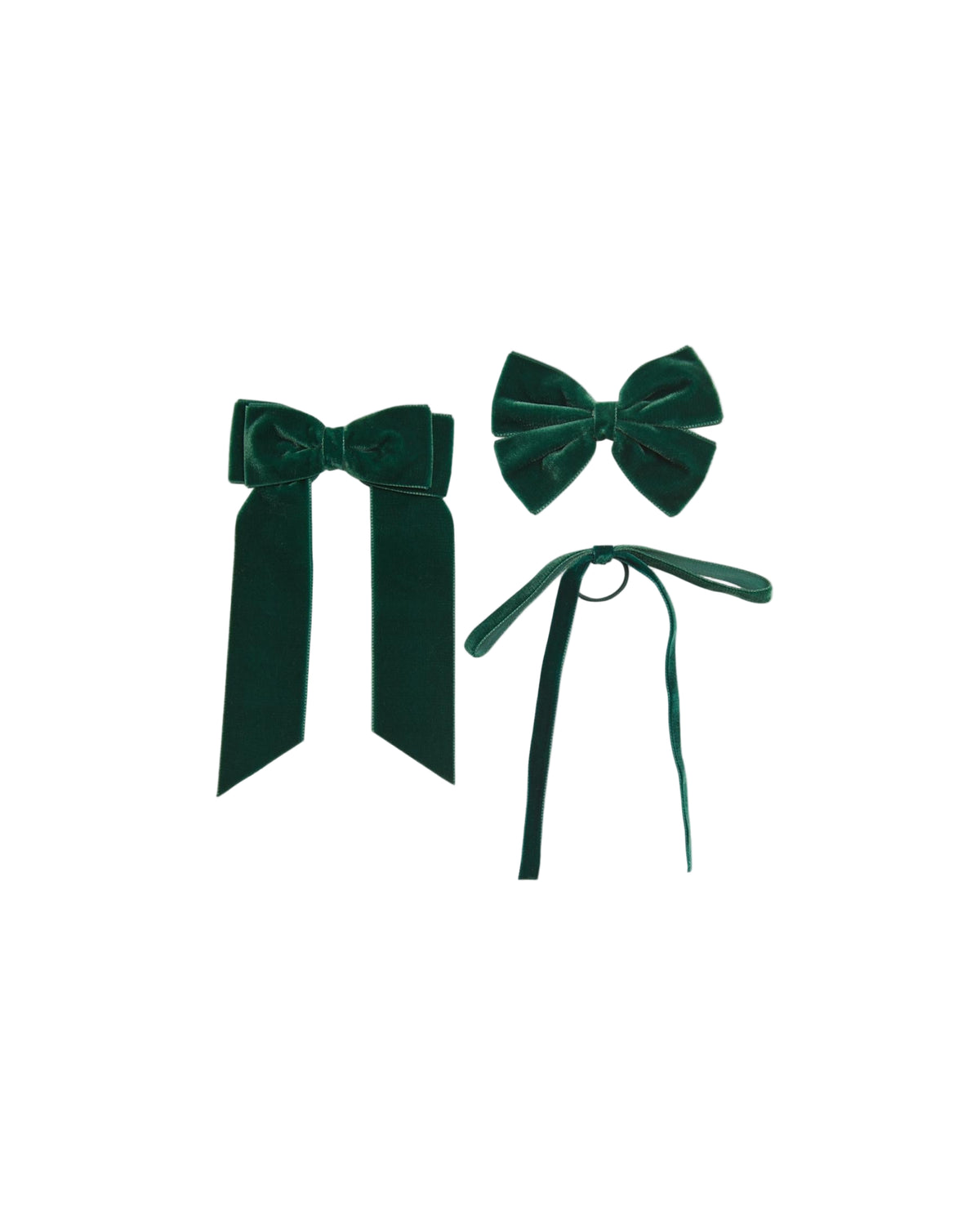 Thin Velvet Hair Tie in Green