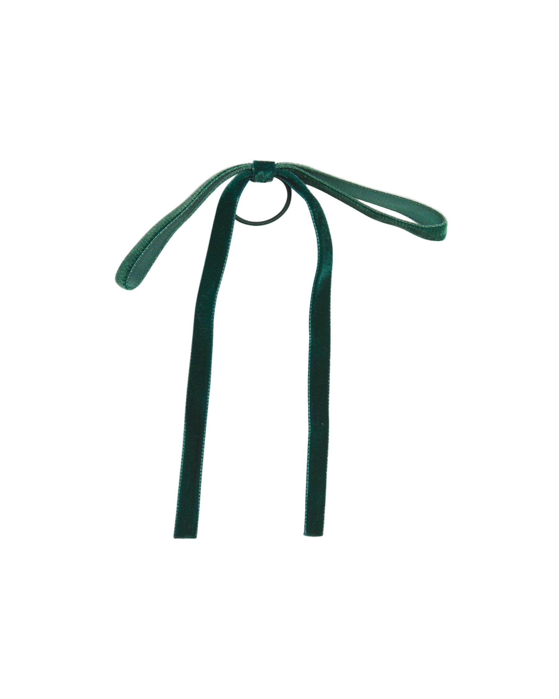 Thin Velvet Hair Tie in Green