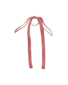 Thin Velvet Hair Tie in Pink
