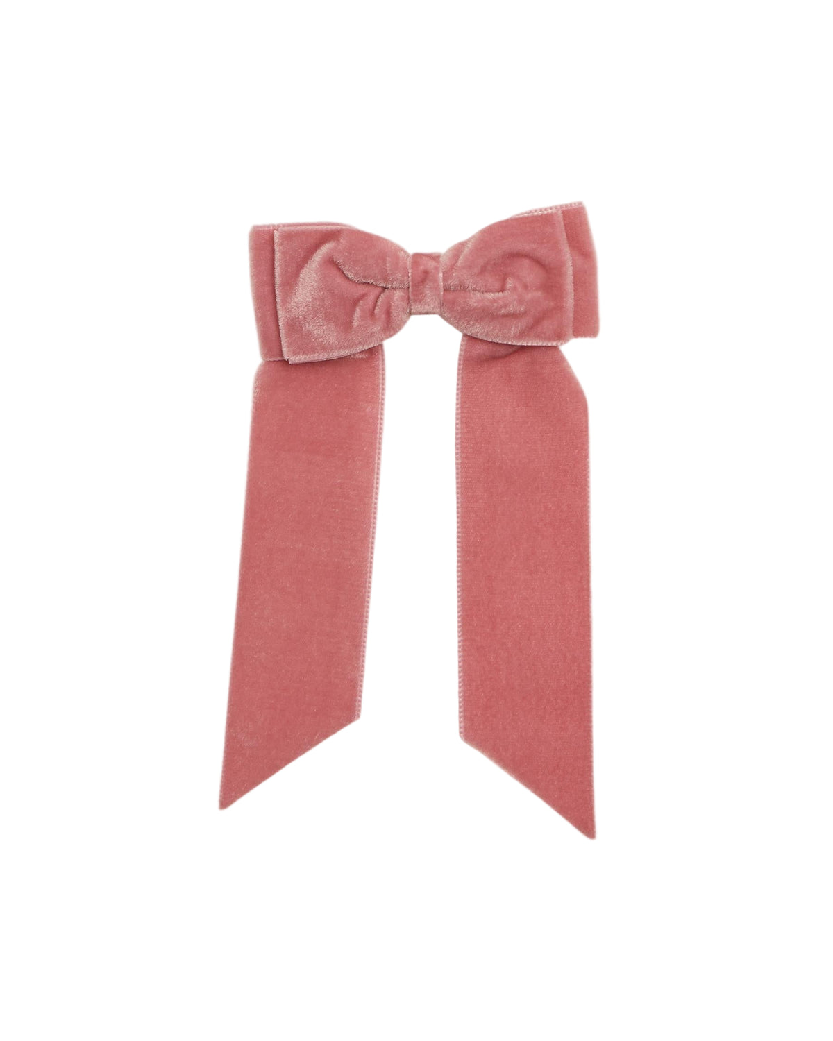 Large Velvet Long Tail Bow in Pink