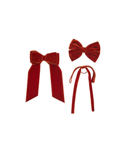 Large Velvet Hairclip in Rust