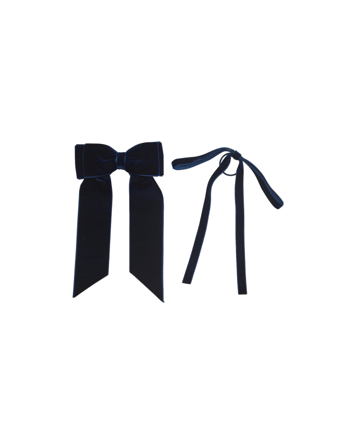 Thin Velvet Hair Tie in Navy