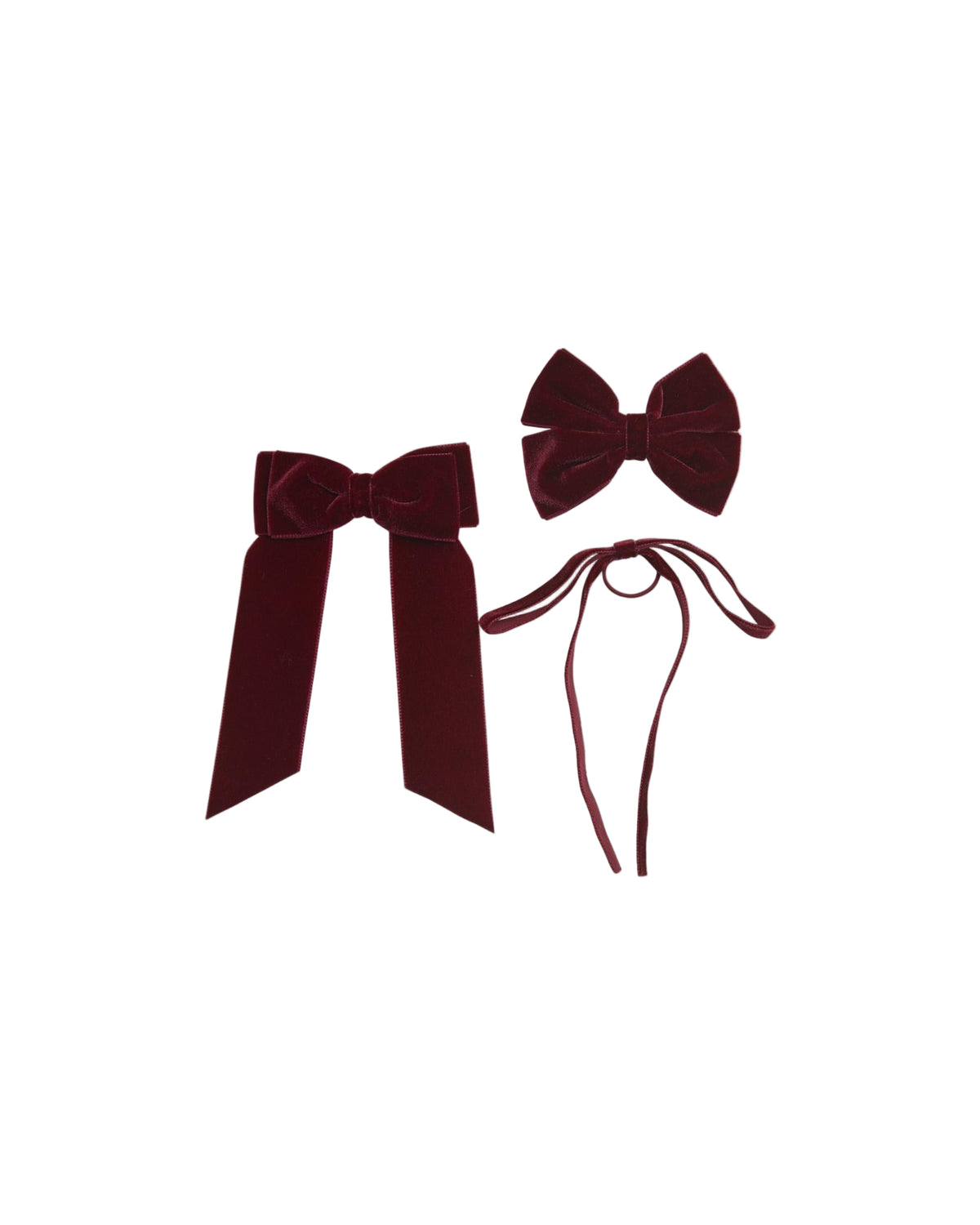 Thin Velvet Hair Tie in Burgundy