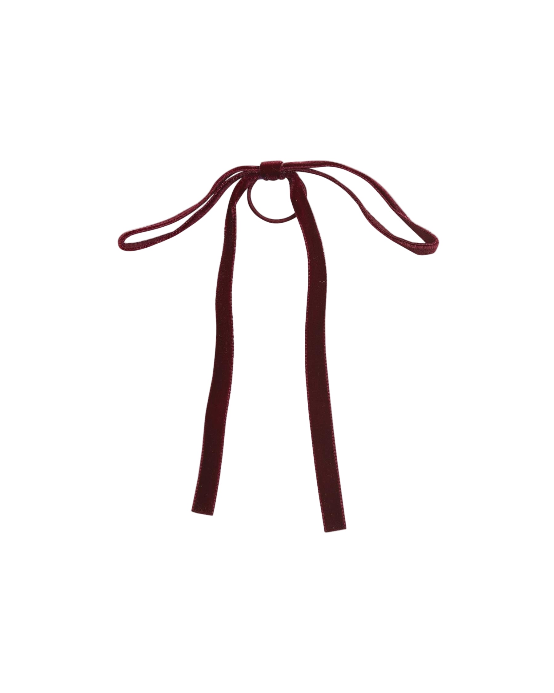 Thin Velvet Hair Tie in Burgundy