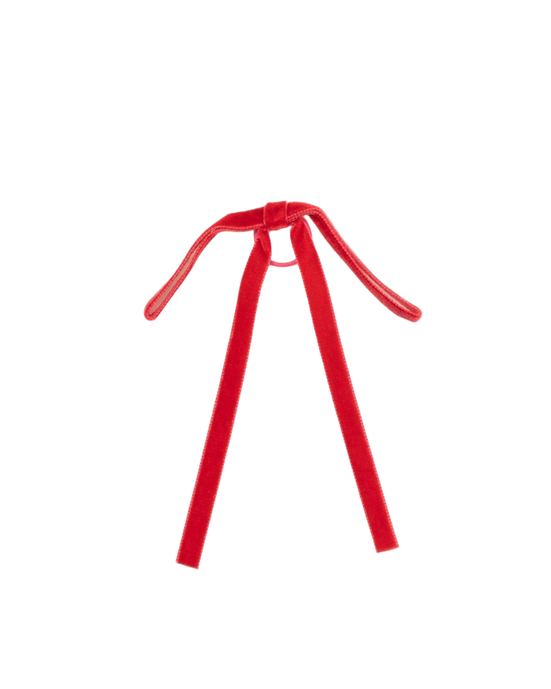 Thin Velvet Hair Tie in Scarlet