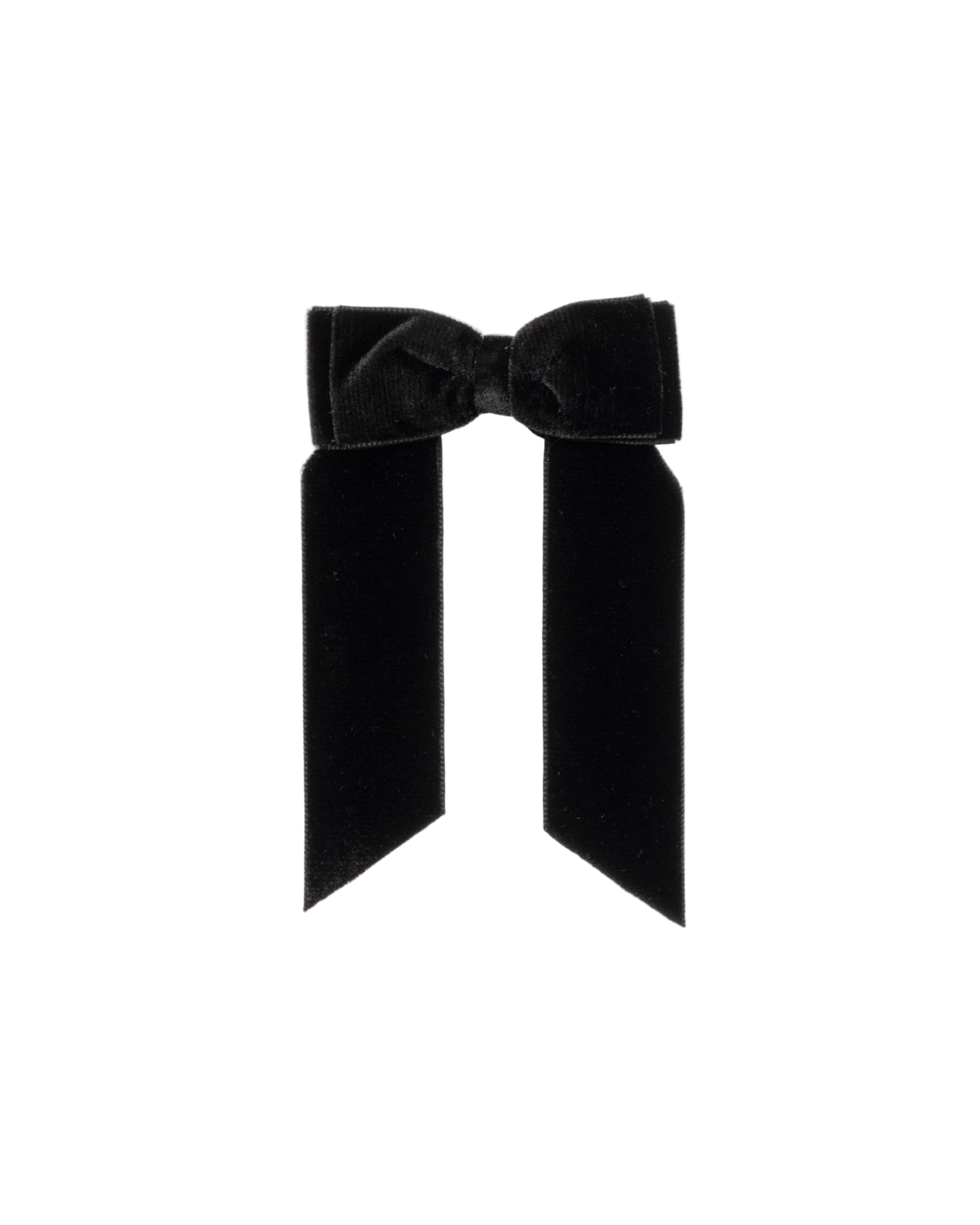 Large Velvet Long Tail Bow in Black