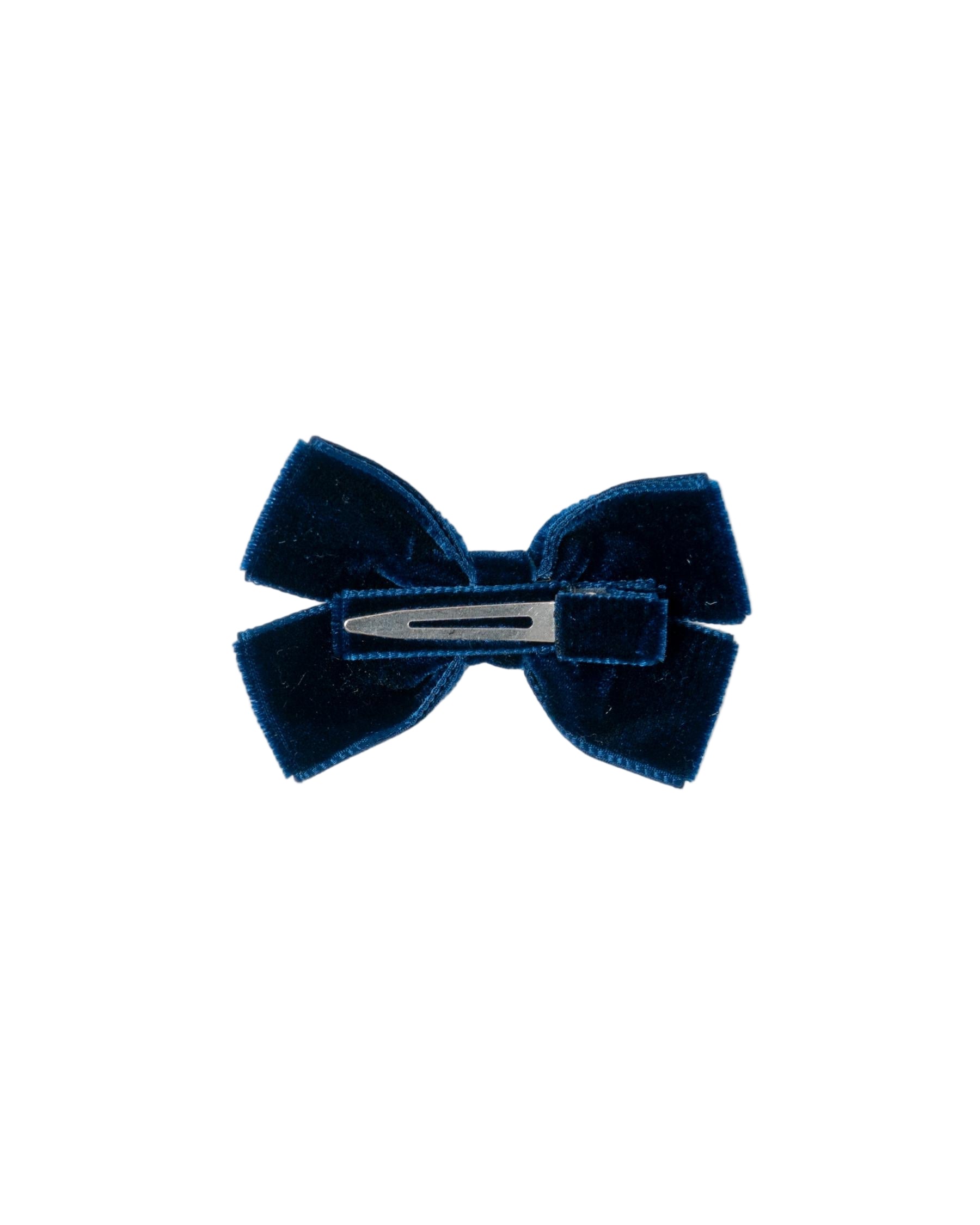 Medium Velvet Hairbow in Navy