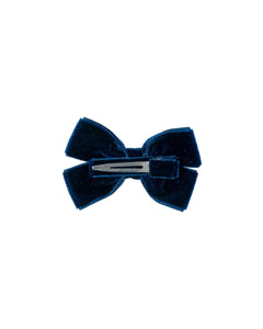 Medium Velvet Hairbow in Navy