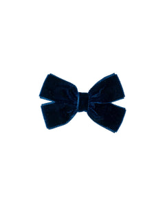 Medium Velvet Hairbow in Navy