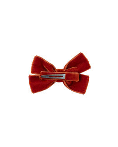 Medium Velvet Hairbow in Rust