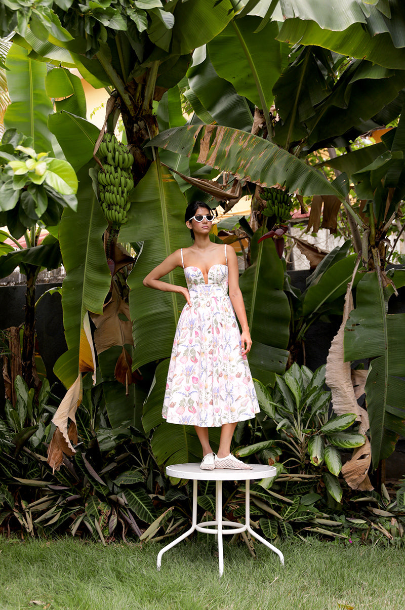 Veneta Dress in Tulipan White Print