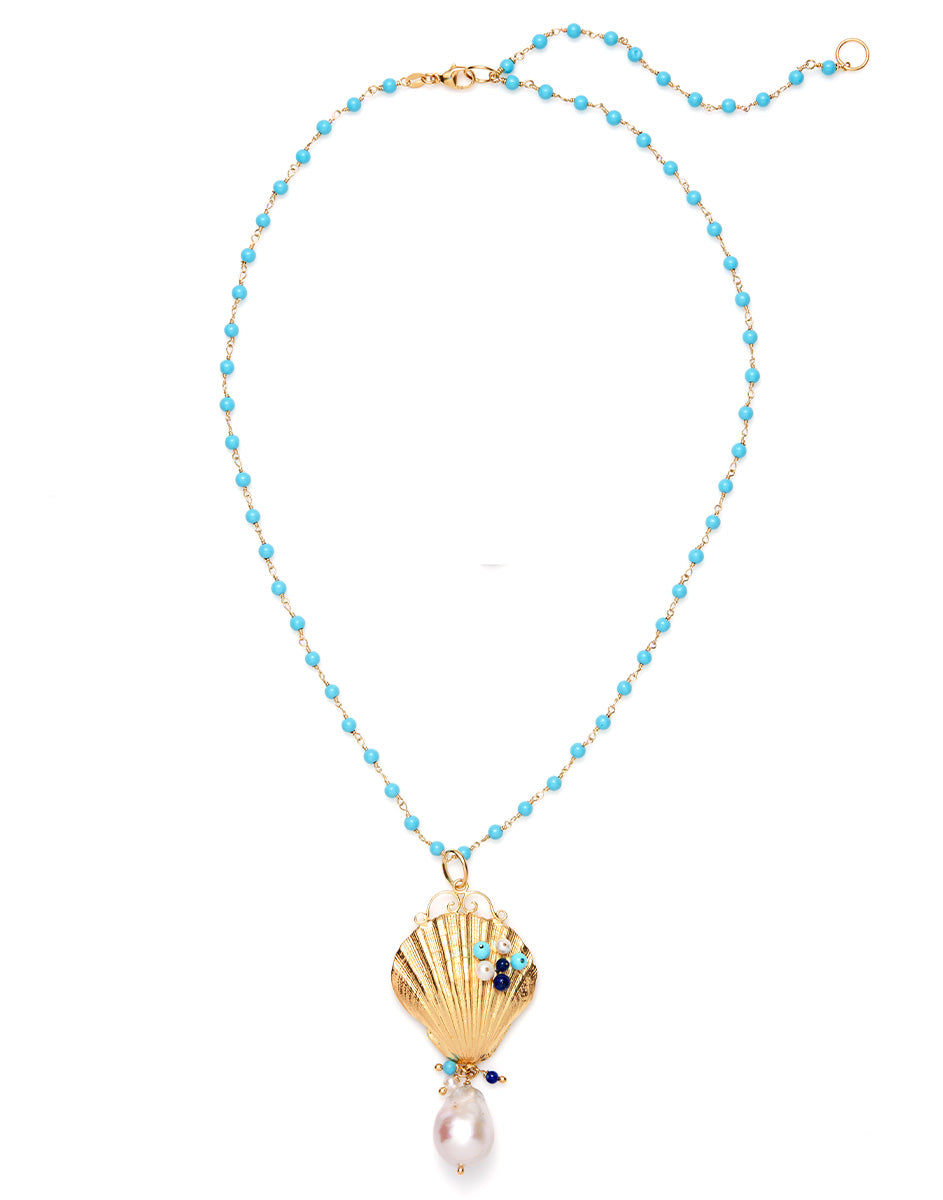 Venus Shell Pendant in Turquoise