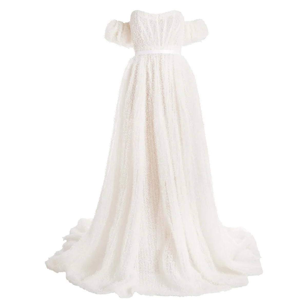 Venus White Dotted Tulle Gown