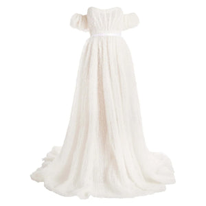 Venus White Dotted Tulle Gown