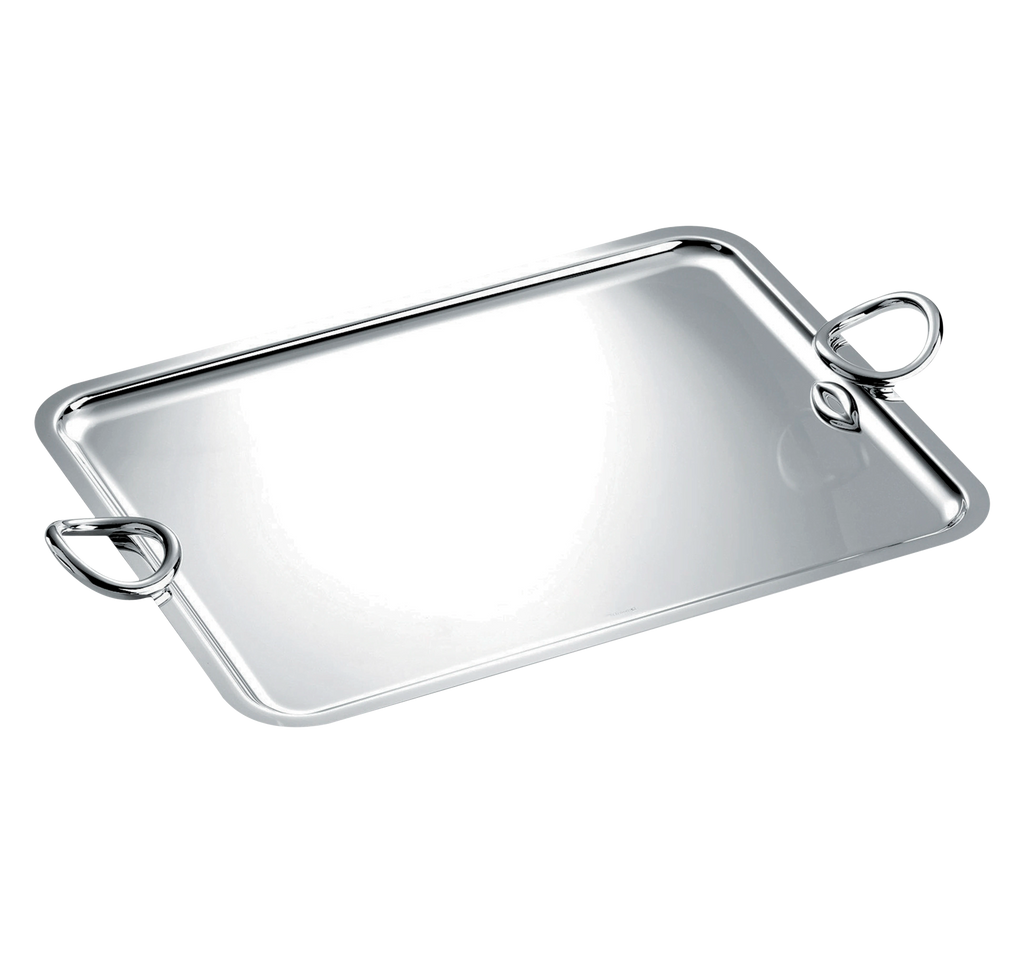 Vertigo Silver-plated Large Tray with Handles