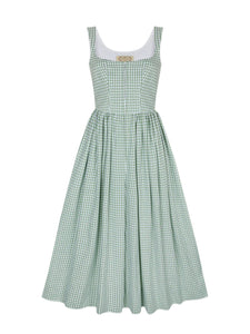 Victoria Dress in Mint Gingham