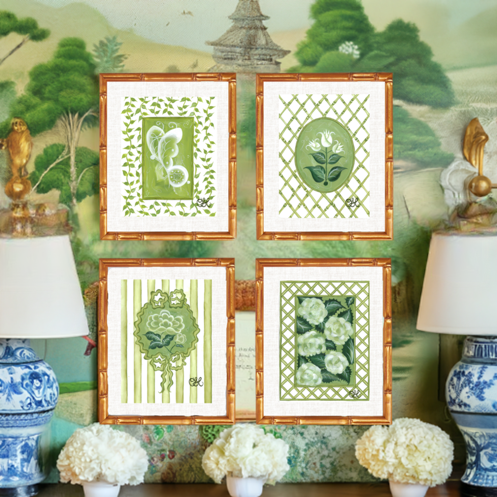 Victorian Peony En Vert Art Print