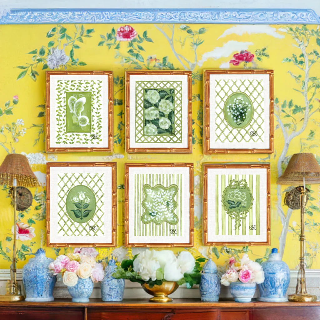 En Vert Botanical Prints, Set of 6