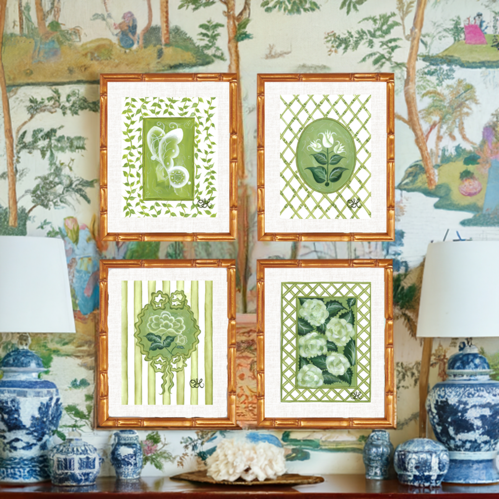 En Vert Botanical Prints, Set of 4