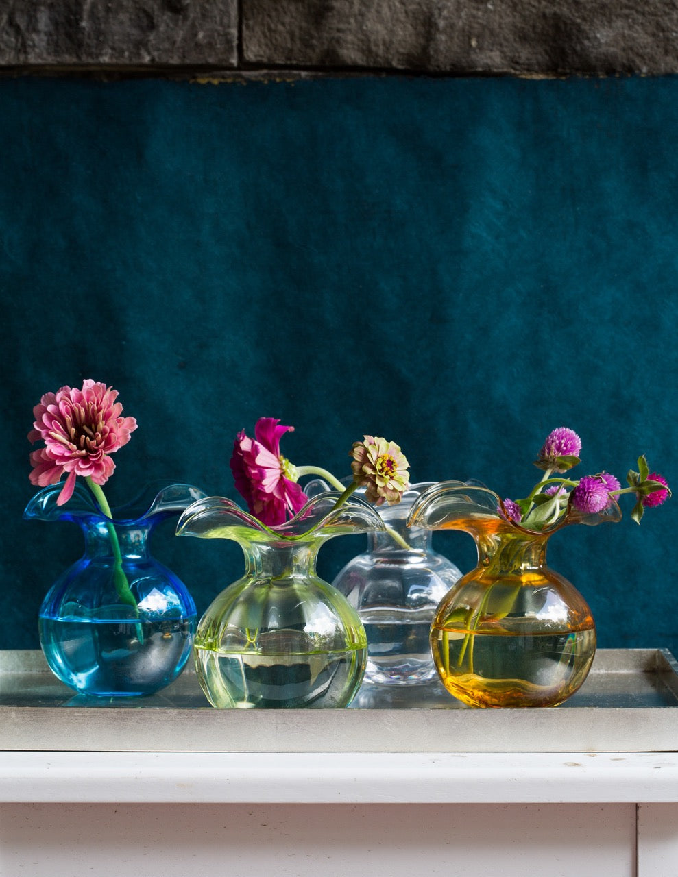 Hibiscus Glass Medium Fluted Vase | Over The Moon