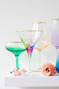 Rainbow Coupe Champagne Glass