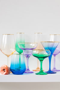 Rainbow Stemless Wine Glass