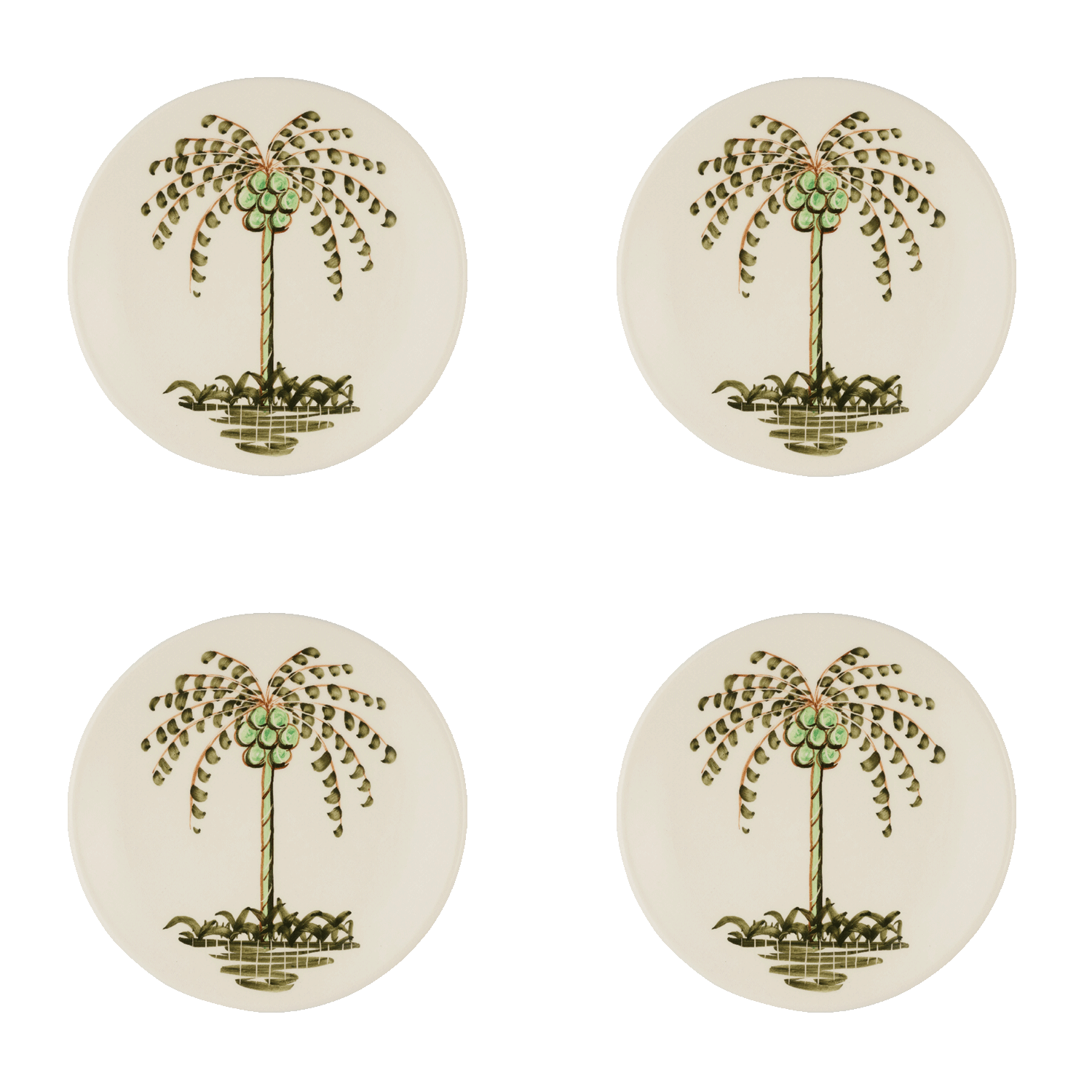 Palm Side Plates, Set of 4