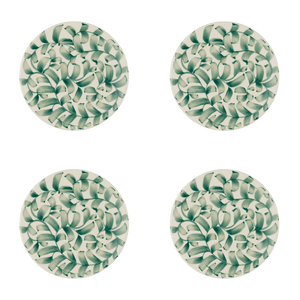 Green Scroll Side Plates, Set of 4