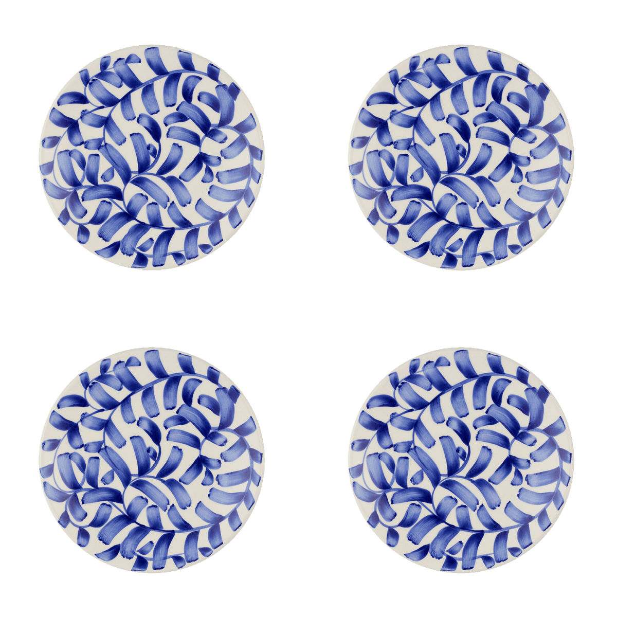 Navy Blue Scroll Side Plates, Set of 4
