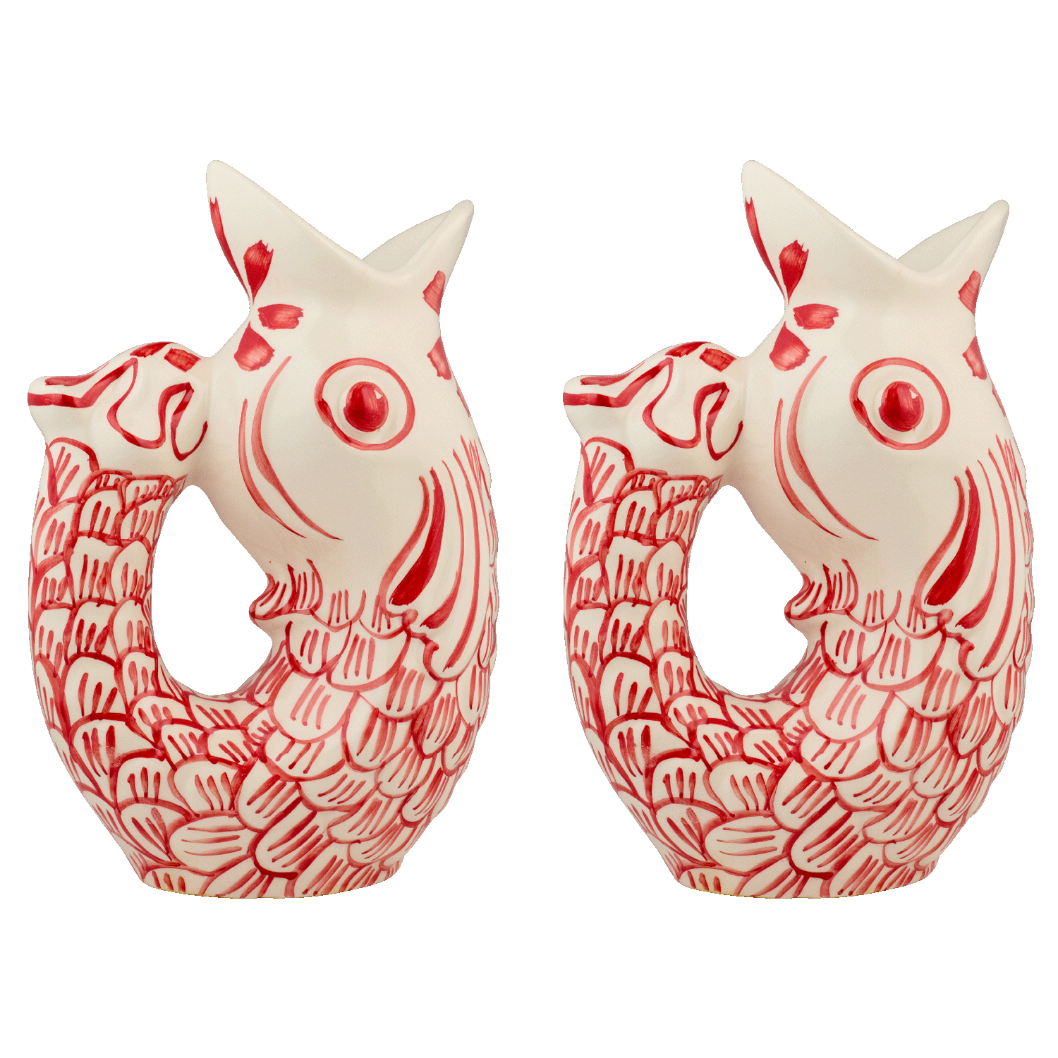 Red Glug Glug Jugs, Set of 2