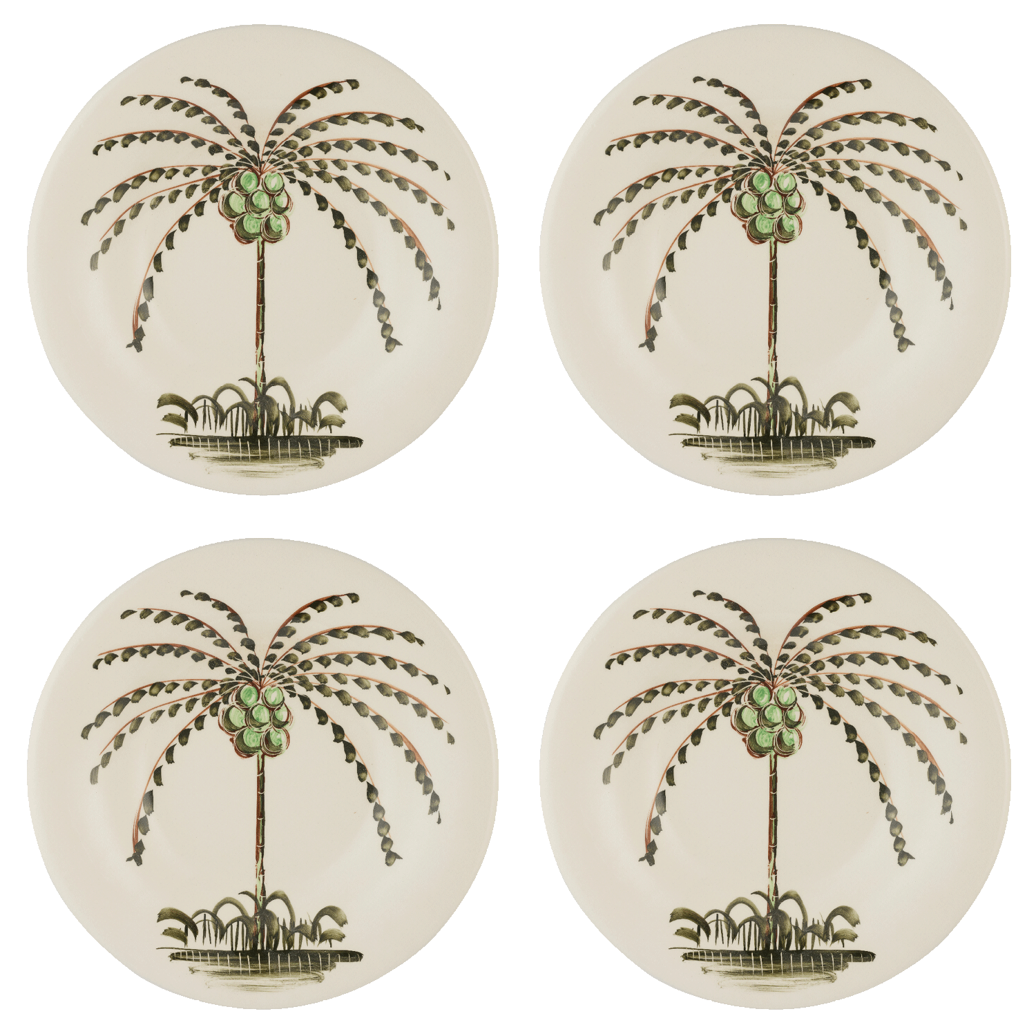 Palm Pasta Plates, Set of 4