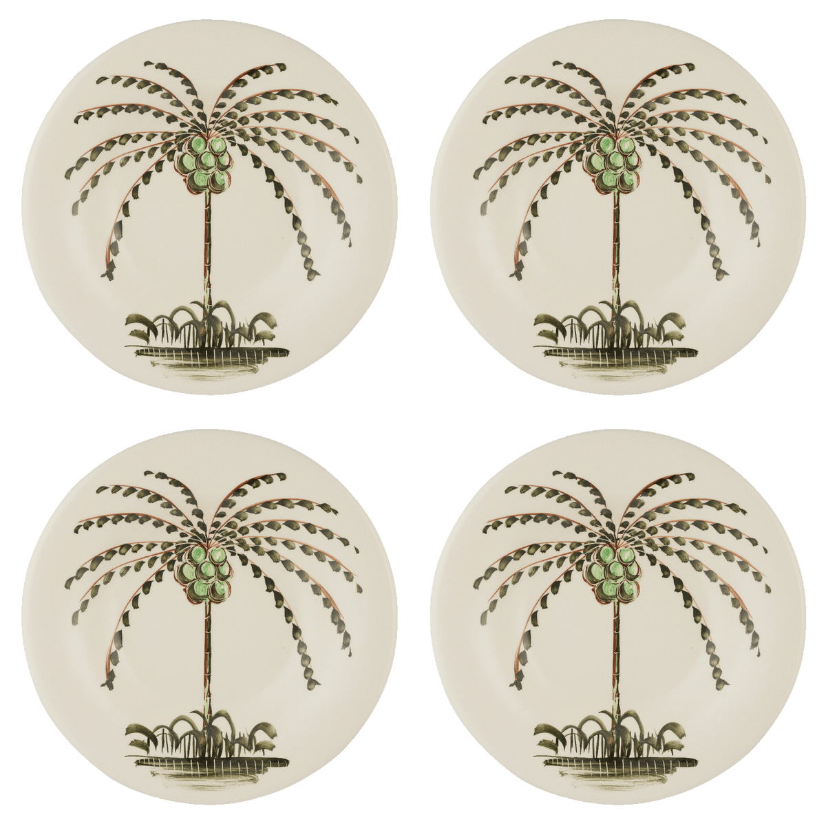 Palm Pasta Plates, Set of 4